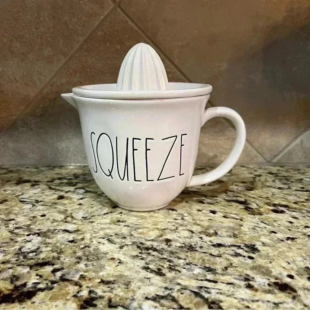 Rae Dunn "SQUEEZE" Juicer Pitcher With Handle by Magenta Artisan Collection